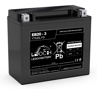 YTX20L-BS / EB20-3 Leoch AGM Motorcycle Battery