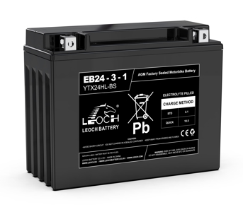 YTX24HL-BS / EB24-3-1 Leoch AGM Motorcycle Battery