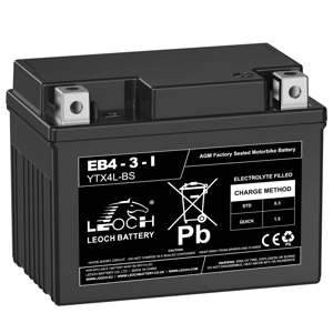 YTX4L-BS / EB4-3-1 Leoch AGM Motorcycle Battery