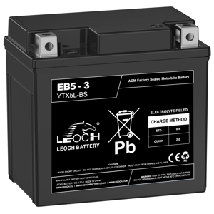 YTX5L-BS / EB5-3 Leoch AGM Motorcycle Battery