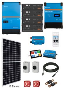 Single Phase Grid Parallel ESS with 6.84kW Solar, 19.2kW Battery Storage & Victron MultiPlus-II 48/8000