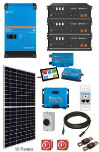 Single Phase Grid Parallel ESS with 5.7kW Solar, 14.4kW Battery Storage & Victron MultiPlus-II 48/5000